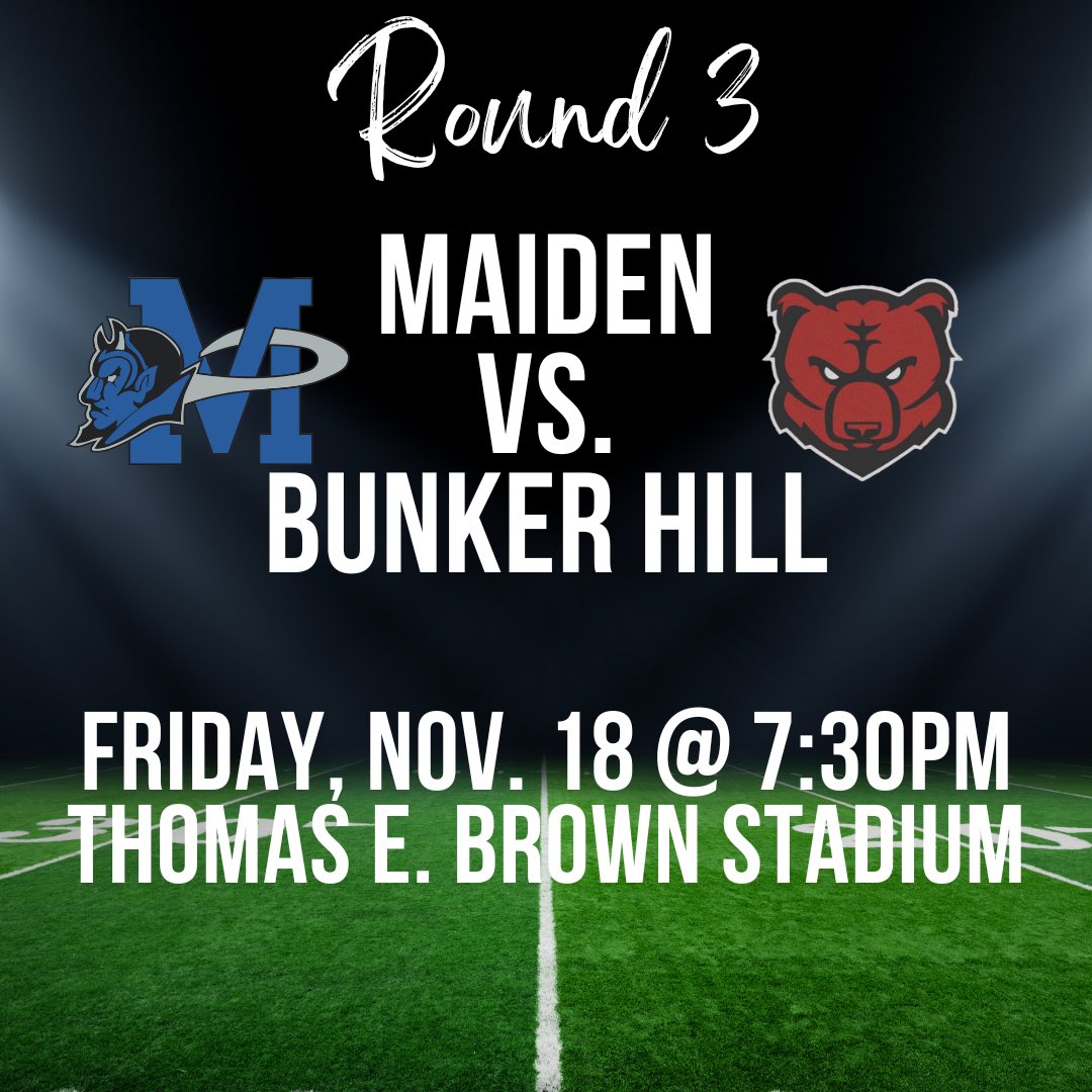 Pre-Sale tickets available at MHS from Tue-Thur @ 2pm. Cost is $8. On Friday, gates open at 6pm. Due to NCHSAA playoff rules only NC state-issued passes will be accepted for free admission. Reserved seating &amp; parking will be honored, but admission must be paid for entrance. 🏈💙