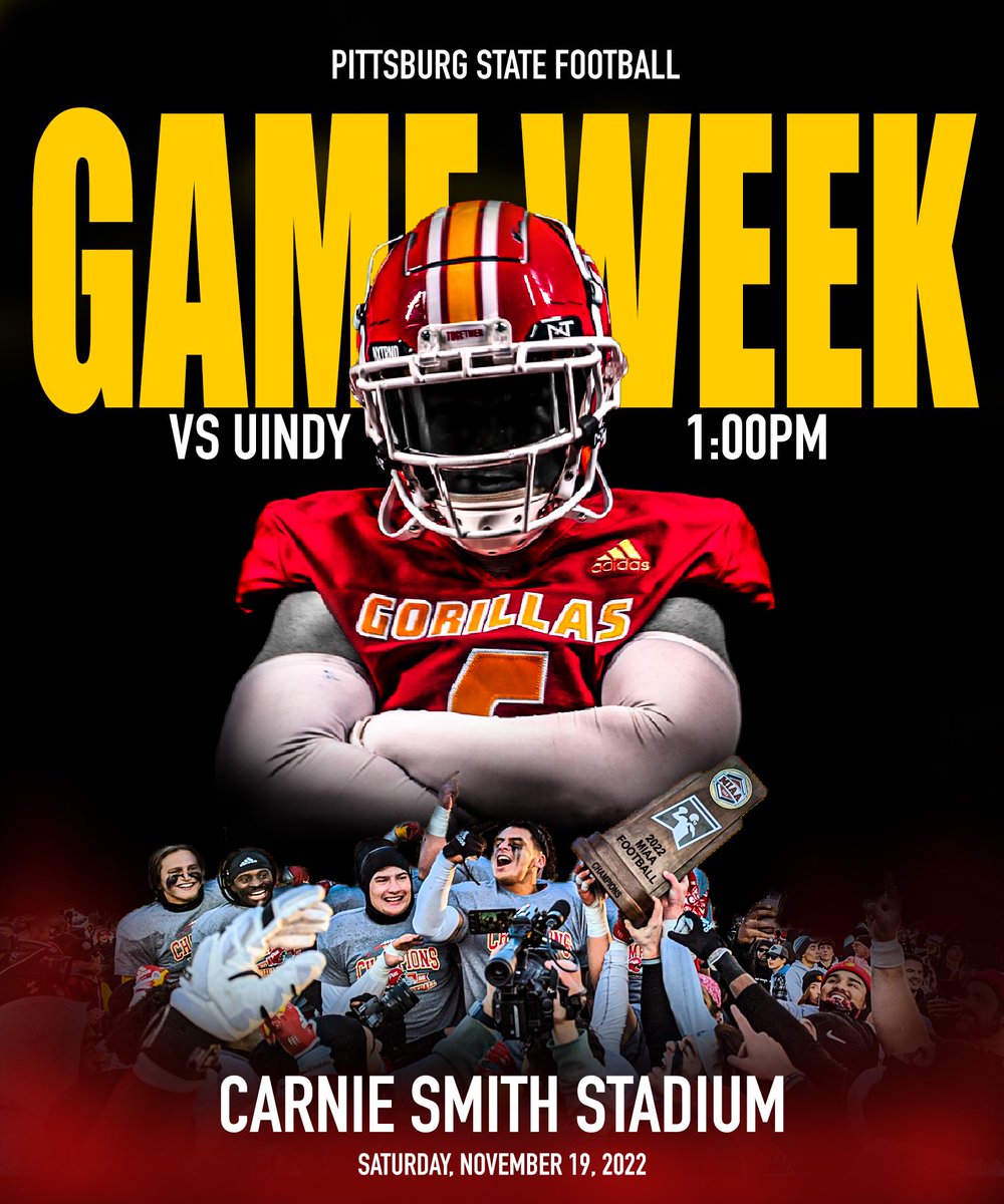 GAME WEEK‼️ Round 1 vs UINDY at 1PM‼️ Get your tickets now online: mpv.tickets.com/?agency=PITTSB…

Let’s pack the Jungle‼️🦍

#CTG #GorillaNation #PackTheJungle