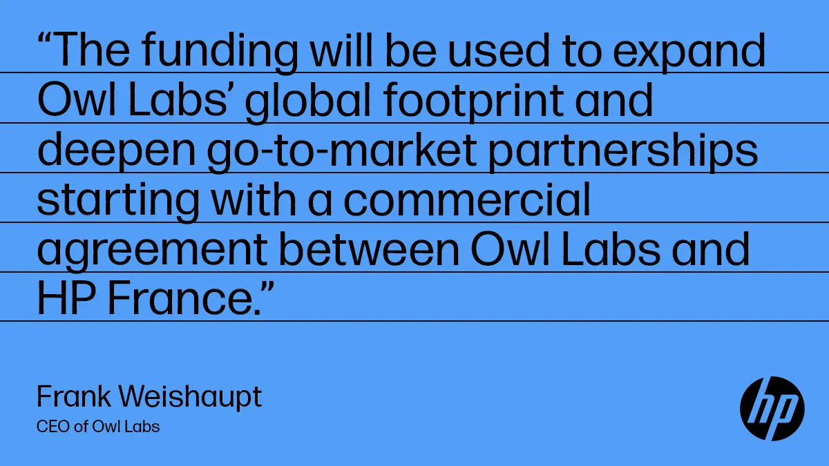 hptechventures's tweet photo. Huge congratulations to @OwlLabs for raising $25 million in a Series C round. We are proud to have been a part of this #funding round and can't wait to see how this further transforms the hybrid workspace!

Read more about the announcement here: https://t.co/jT0Hi6Jzh7 https://t.co/RLOQCAQSYh