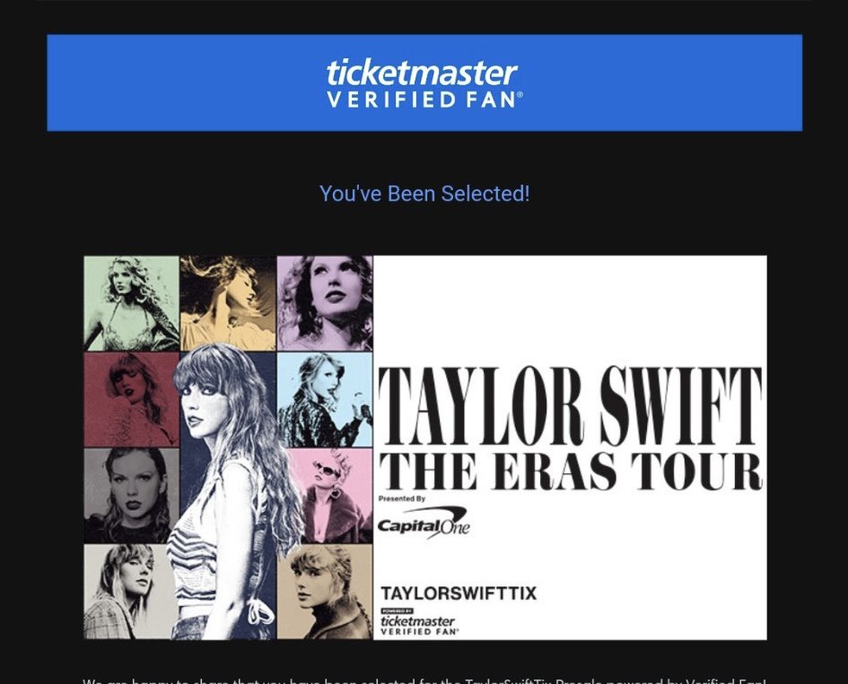 bethstaebell's tweet photo. I got a presale code for @taylorswift13!!!! #ErasTour #Ticketmaster #TaylorSwift https://t.co/d1YbPamqBR