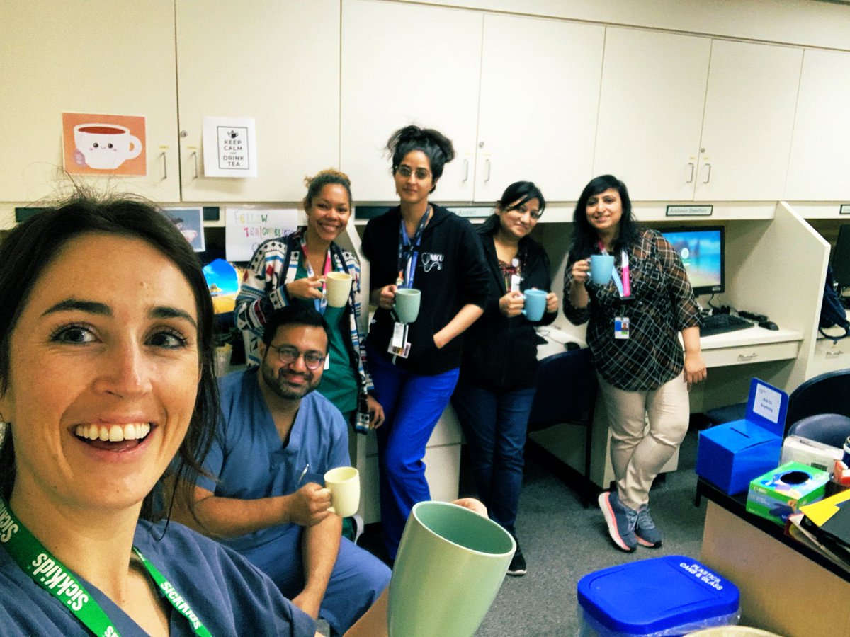 1st contribution to #nicufellowship done- introducing tea break post rounds!

BIG difference between Canada vs UK = lack of team breaks.  

Breaks are important for wellbeing & makes us more efficient. Meaning better care for our patients.

#neonatology #teammorale #SickKids