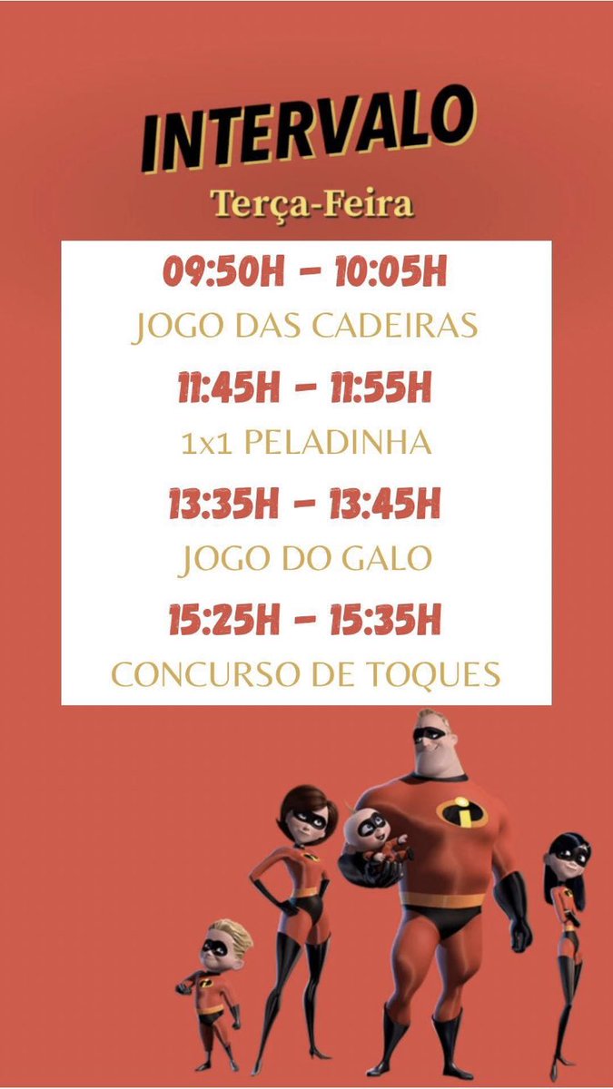 Atividades de hoje!!! 
Não vais querer perder os melhores intervalos com a lista i 📌❤️