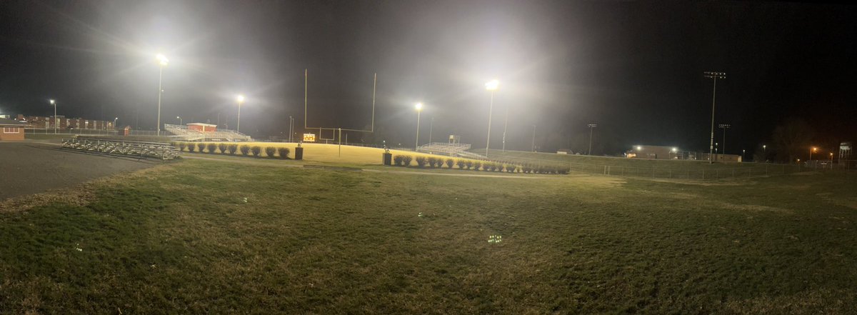 GarrardFootball's tweet photo. Our lights are on tonight out of respect for Coach Lucas from Somerset High School. A great man and hard nose football coach. RIP Coach https://t.co/wpLyHOLjr3