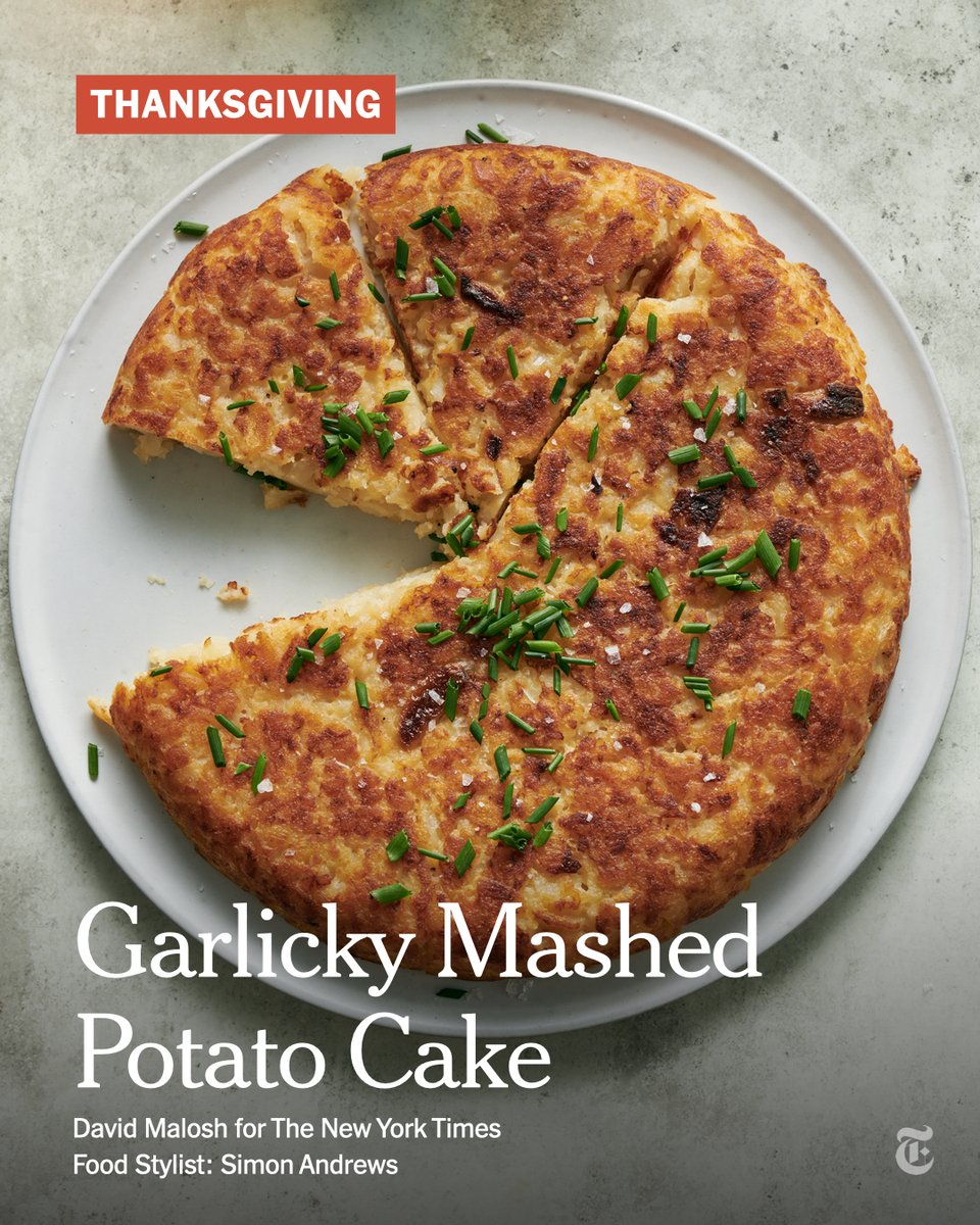 nytimes's tweet photo. If you like the creaminess of mashed potatoes but not the uniform texture, try this potato cake, which is like a cross between hash browns and a classic mash. https://t.co/wOKTdz4o4q https://t.co/XcD5aMRb6b