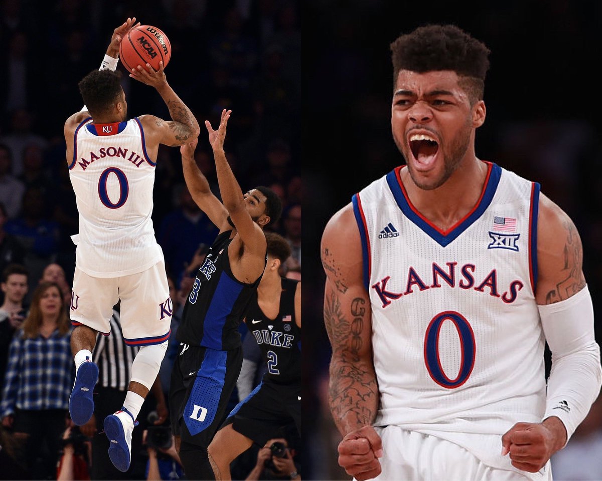 FansOfKU's tweet image. In honor of KU’s matchup with Duke in the Champions Classic tomorrow, throwback to when Frank Mason hit the game winner against them in 2016