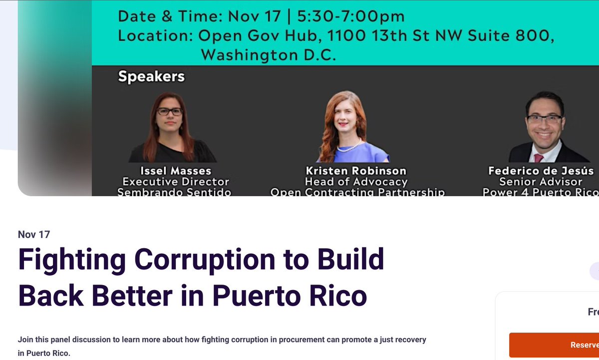 cate_long's tweet photo. Although Puerto Rico OBoard has made zero effort to clean up govt contracting an NGO is leading the charge to root out corruption. Join @SembrandoSenti1 Thurs virtually (or in person in DC) to learn more. Corruption is core reason for bankruptcy. https://t.co/fUl1H580lt #muniland https://t.co/pP85C8uY0E