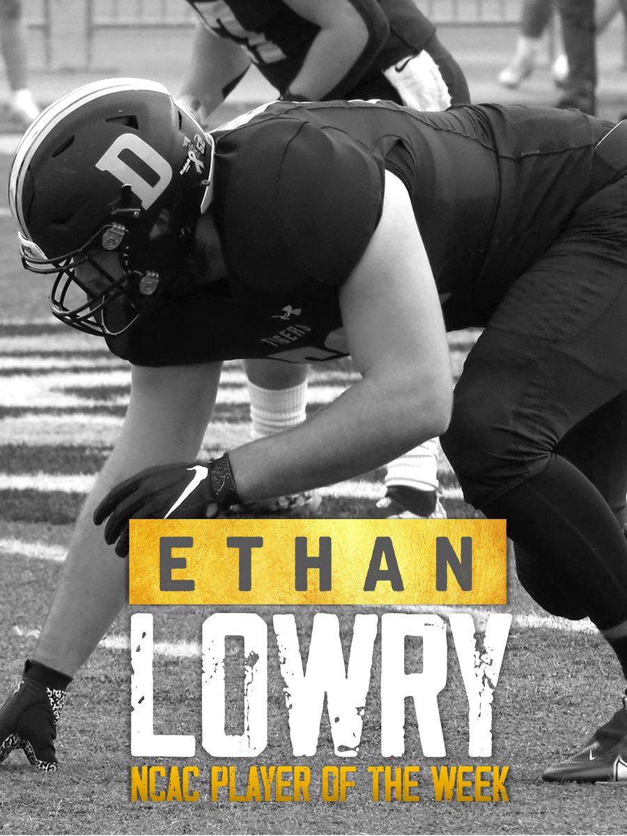 Congrats to Ethan Lowry, <a href="/NCAC/">NCAC</a> Defensive Player of the Week! 

7 tackles, 3 TFLs, 2 Sacks, 2 Forced Fumbles, and 1 PBU in our 49-14 Monon Bell victory!
