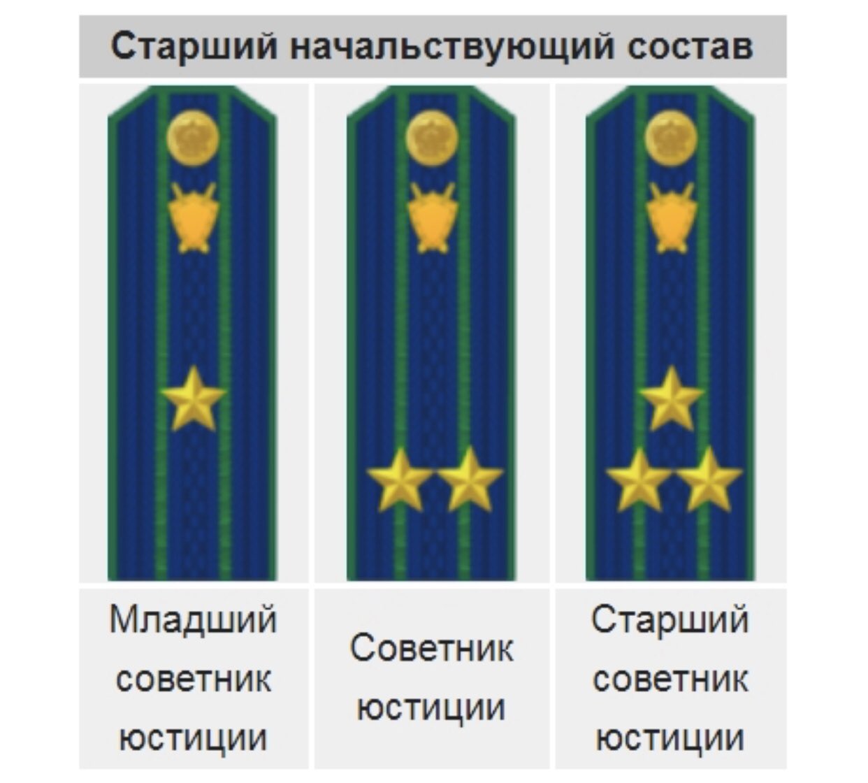 Погоны и звания прокуратуры РФ