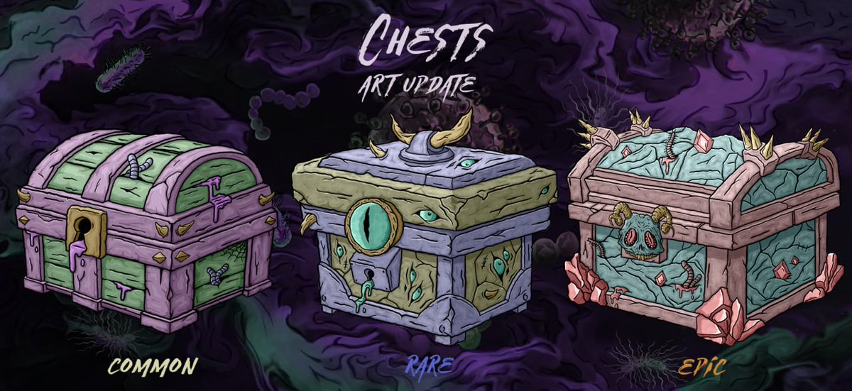 Some updates on the Conglomerate 😈

▪︎ Art and mechanics upgrade on Loot Chests. Chess NFT will become a reward automatically.
▪︎ New type of Virus Flasks for mouth mutations for Strain Labs.
▪︎ Release and Integration of the new Virus Flasks art.
▪︎ 3 new mutations.