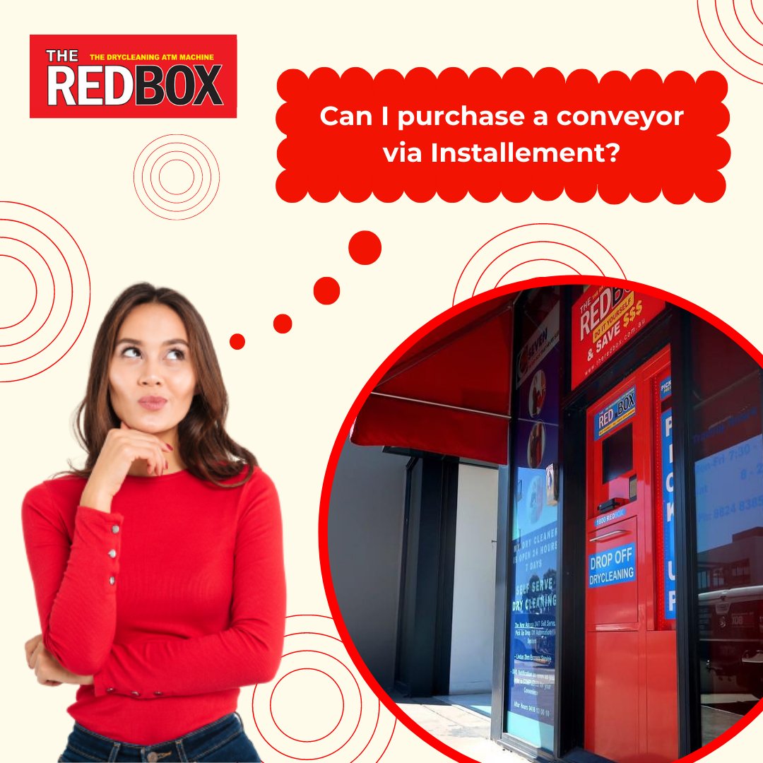 TheRedBox8's tweet image. Yes, We have a Rent to Buy Option:

Rent to buy a garment conveyor from us 4 meters (straight) conveyor can be repaid over 24 months at a monthly repayment plan. INTEREST-FREE with a Red Box ONLY.

#theredbox #drycleaning #drycleaners #Australia #laundry #automation #aitechnology