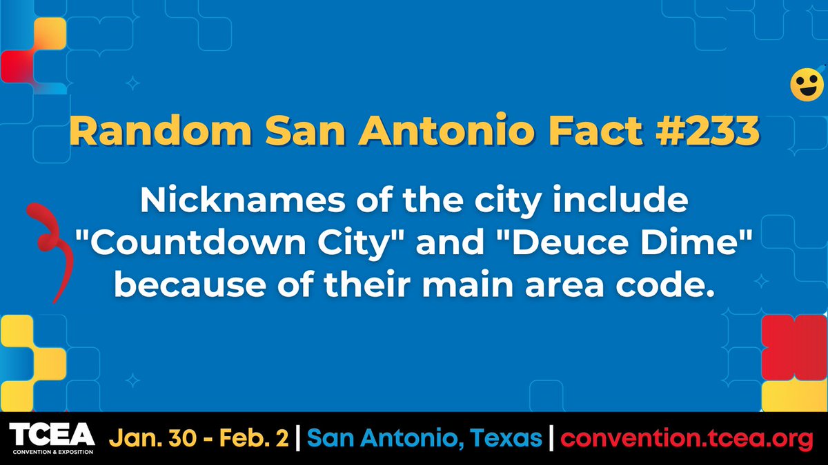 TCEA's tweet image. SHOUT OUT to the 210! We can't wait to be in the Deuce Dime 😎

#TCEA23 🎟 convention.tcea.org