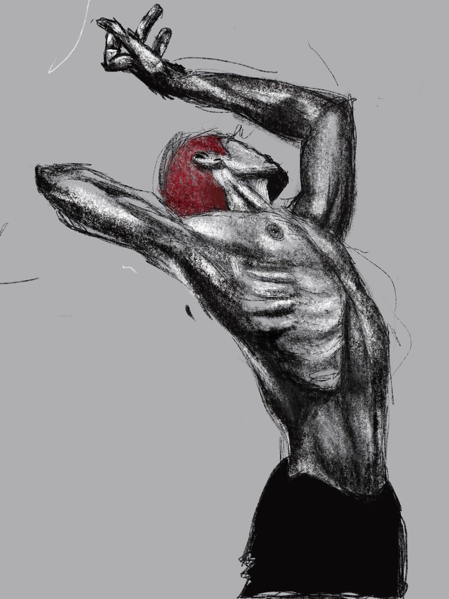 dieujuu's tweet photo. Gesture/value study https://t.co/M6BIaLHObz