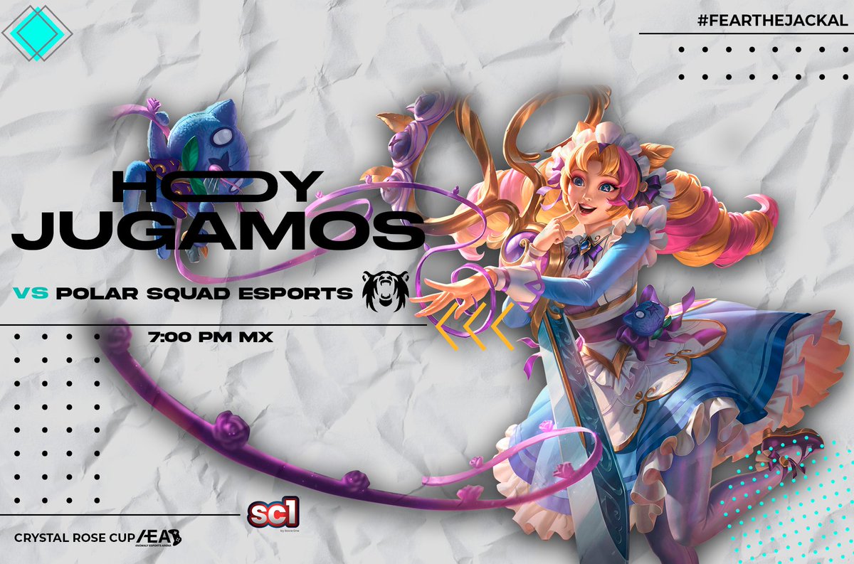 🐶| ⚡LEAGUE OF LEGENDS

¡GAMEDAY!
Hoy comenzamos en la Crystal Rose Cup de TAB en contra de Polar Squad

Nuestra partida será a las 7PM Hora CDMX a través de twitch.tv/anomalyesports…
¡Que se vea el apoyo ⚔️E J É R C I T O⚔️ en las redes sociales!
#GoANS #FearTheJackal