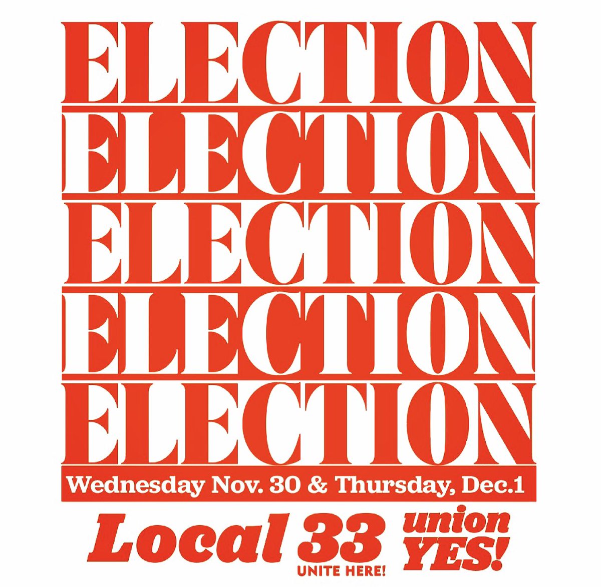 We’re going to have an election in 16 DAYS! Let’s win our union. Vote UNION YES! local33.org/election-detai…