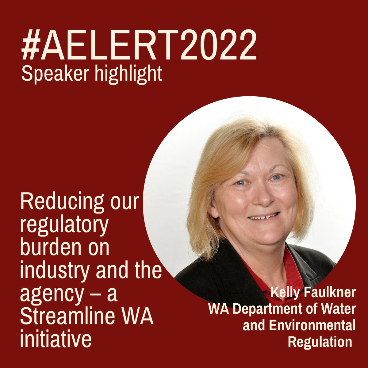 AELERTSec's tweet photo. 📣🌏🎤 #AELERT2022 SPEAKER HIGHLIGHT:
Kelly Faulkner, Executive Director, Compliance & Enforcement, @DWER_WA!
🎤Presenting in #Strategy and #Reform stream:
'Reducing our regulatory burden on industry and the agency – a Streamline WA initiative.'
https://t.co/Vi4gFOUEmK
#AELERT https://t.co/TFyHaVGlMs
