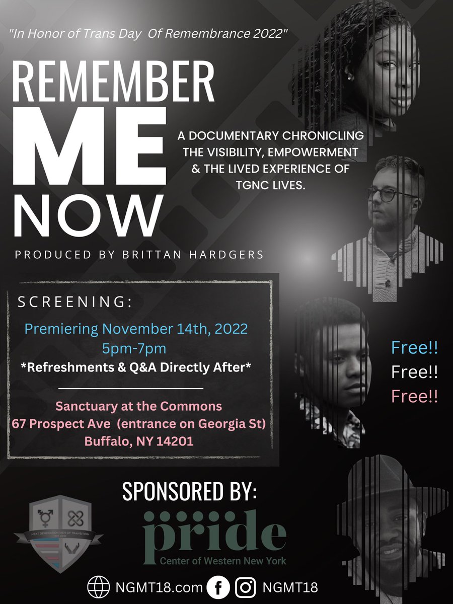 untogetherxxx's tweet photo. I just saw this incredible documentary #remembermenow. It was made by a Rochester filmmaker & while not limited to it mostly focuses on Trans Men of color. If you have the option highly suggest checking it out. Thank you to @ThePrideCenter for doing a screening here. https://t.co/lYE2aUMfvZ