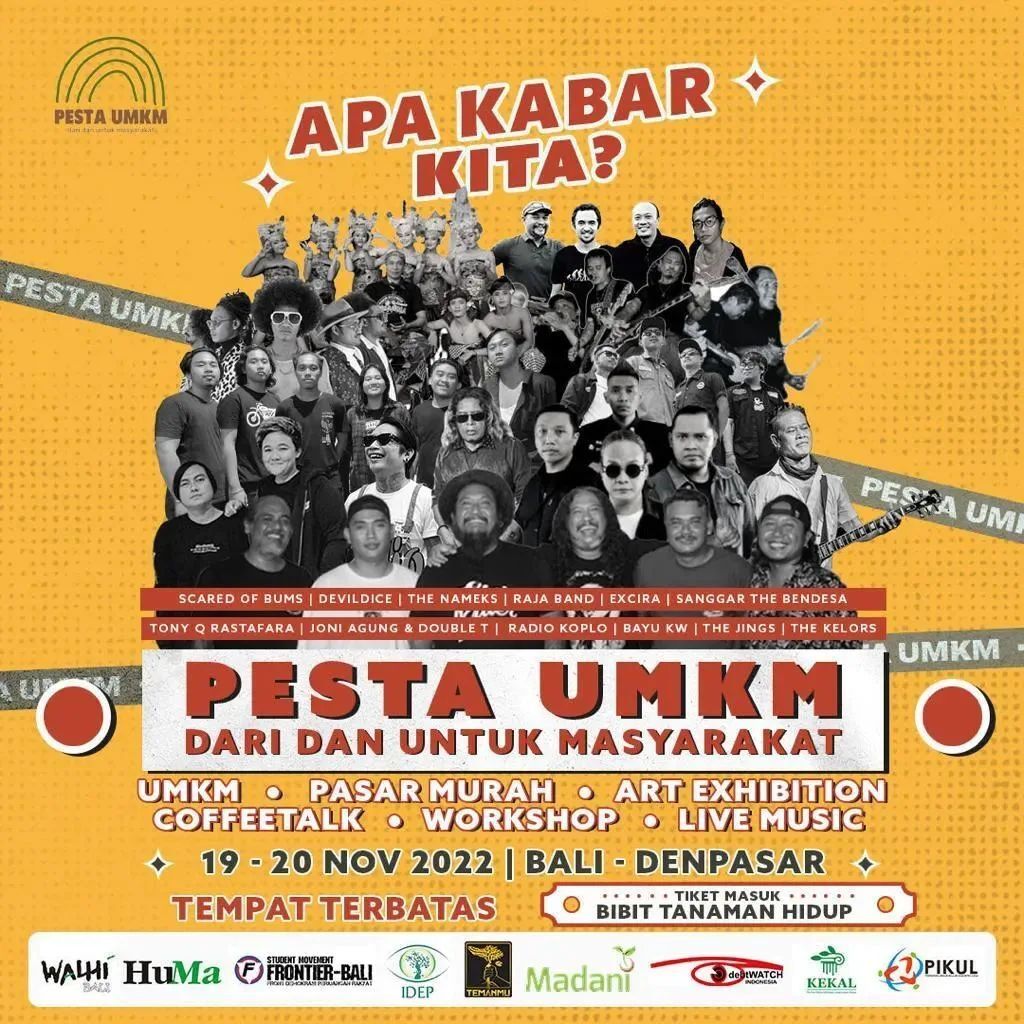 Bali! Mari merapat ke Denpasar!

Mari bersua dan berkabar dalam ajang “Apa Kabar Kita?” dengan tajuk “Pesta UMKM”

Pasti meriah dan bermakna dengan kehadiran lapak-lapak UMKM, Pasar Murah, Art Exhibition, rangkaian workshop, live music, dan ajang berbagi… instagr.am/p/Ck9jPovvrvZ/