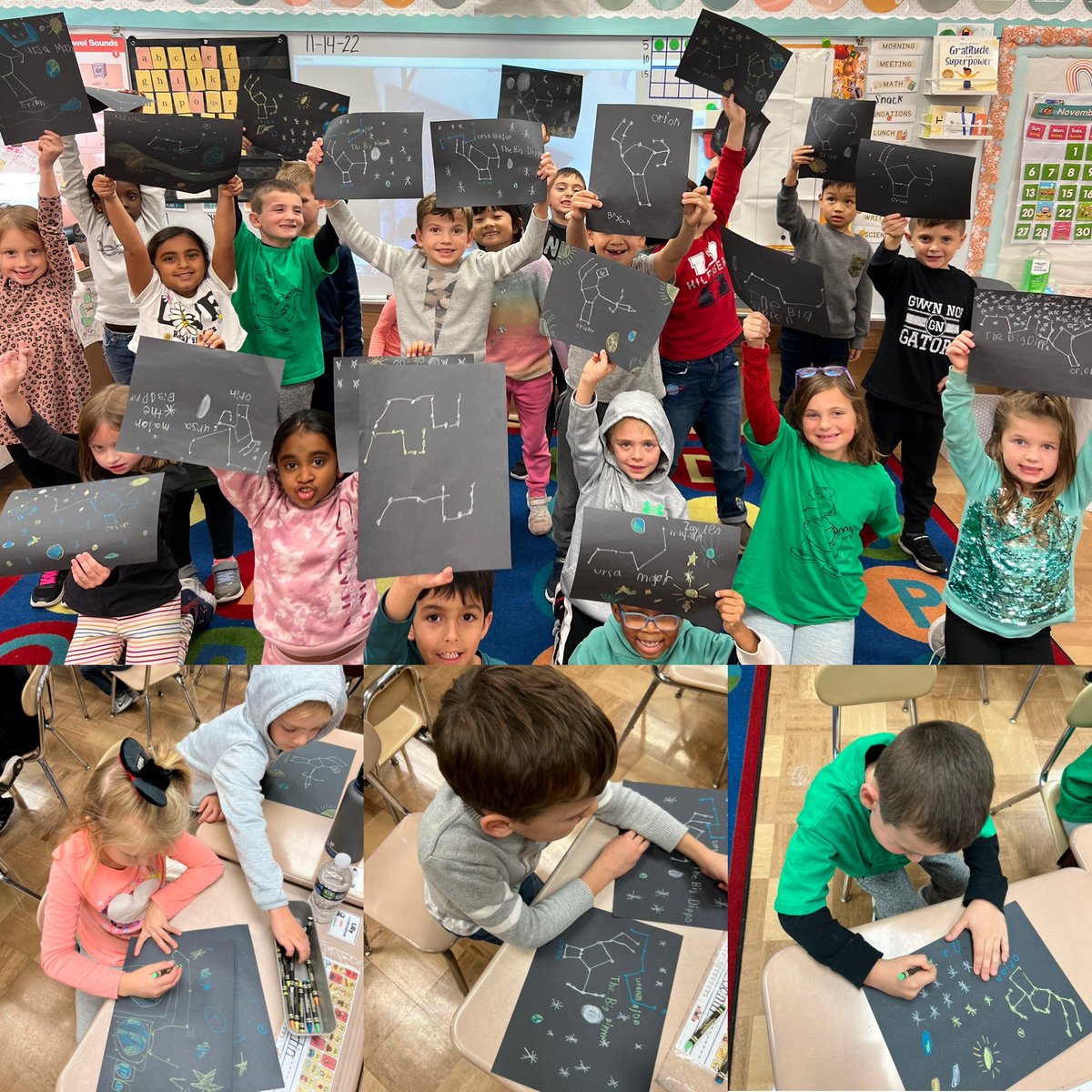 1st Grade Field Trip to the Planetarium! We learned how to spot the moon, sun, and a few constellations. This afternoon in science students had the chance to draw two of the constellations we spotted from the morning! 🌝🌚✨💫