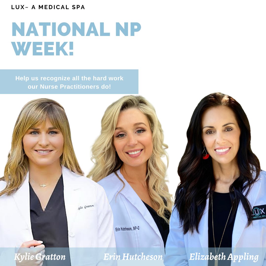 LUXHHI's tweet photo. Help us recognize our Nurse Practitioners during National NP Week.  Schedule with them: 
 https://t.co/0yeQmoDpF5  #bluffton #hiltonhead #beaufort #savannah #pooler #hardeville https://t.co/nLb9ZAGIV2