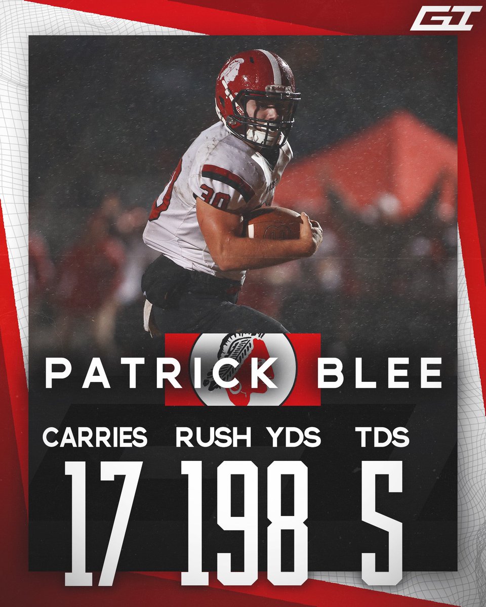 5️⃣ TOTAL TDs and one BIG playoff win over Dudley in the 2nd round of the playoffs‼️ Have a night <a href="/patrickblee_24/">Patrick Blee</a> of <a href="/RedRaiders/">SPHS Red Raiders</a>😤