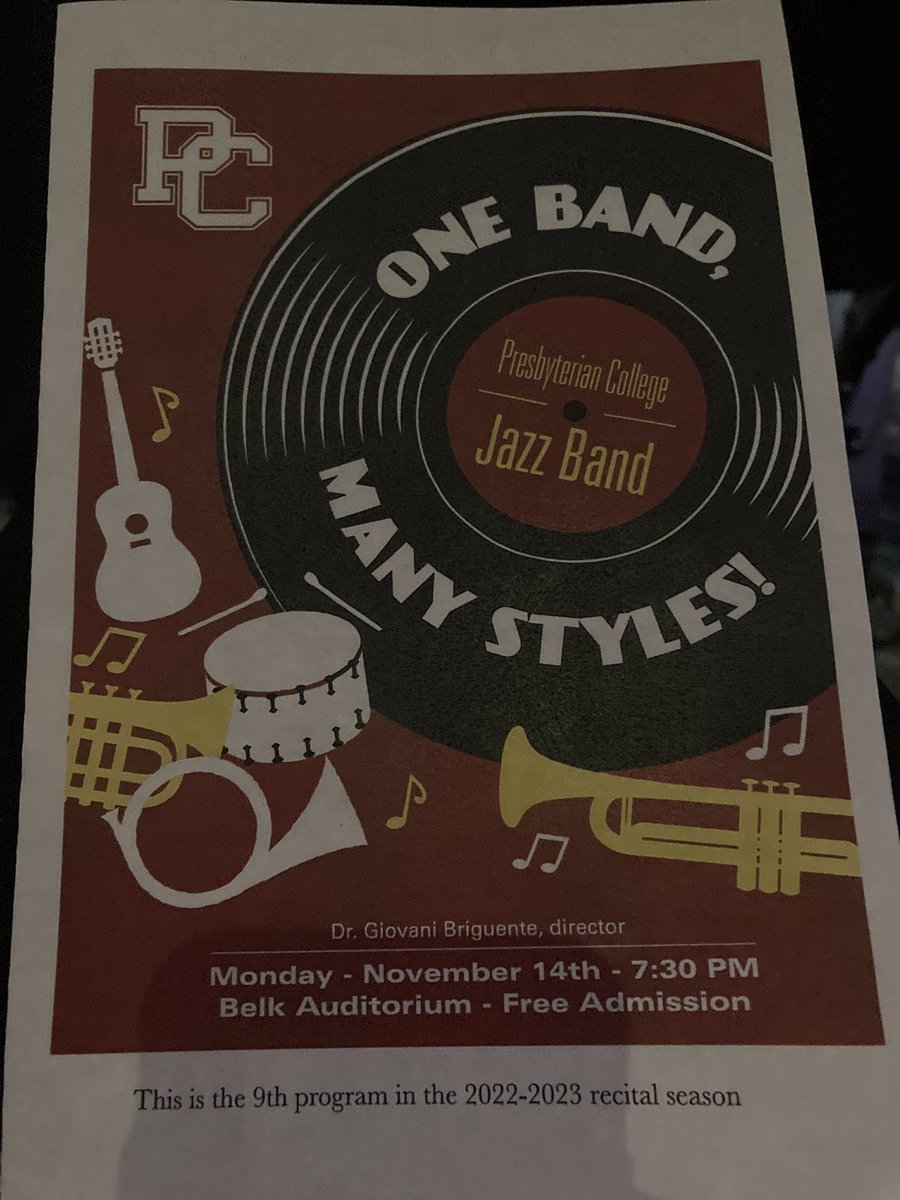 FSchodowski's tweet image. A fun evening of jazz! @presbycollege #Jazz #OnOnPC #GoBlueHose