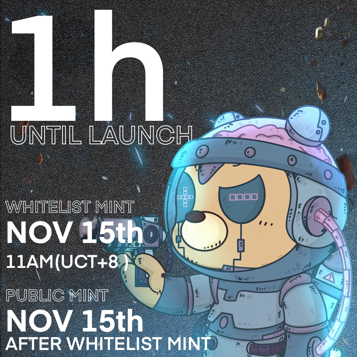 dudulabNFT's tweet photo. Guys! This is DUDU!🐻 

The channel to Bear Islands will open in 1 hour, I'm sure you're ready!🌌

Remember to wait on time on my Website! ➡ https://t.co/qq1ES2FljJ

Time: November 15th, 11:00 am (UTC+8)⏰
Time: November 15th, 03:00 am (UTC)⏰ https://t.co/vVCuJFKSWn