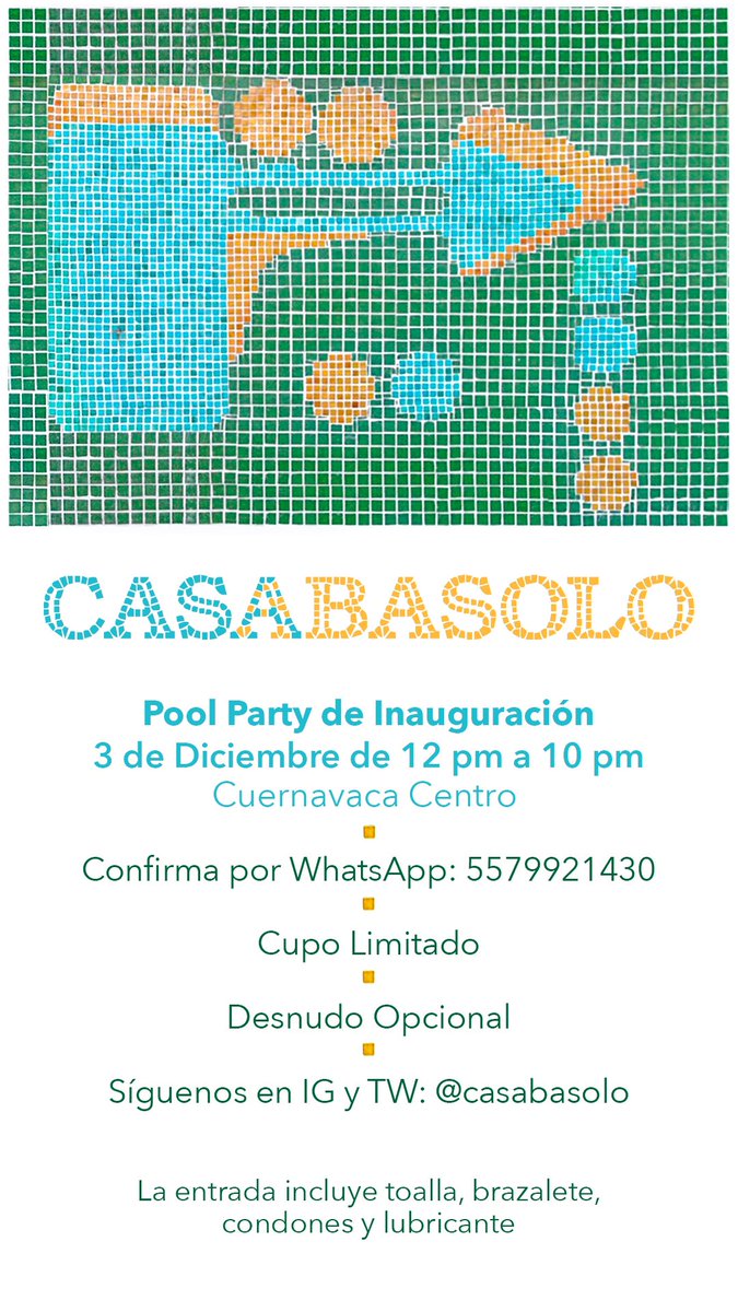 Hola chicos !! Los espero este 3 de diciembre al mediodía en el sol de Cuernavaca - CASABALO - tu nuevo club de encuentros entre hombres - hasta las 10pm 😈🔥😈 Alberca/Bar/SexRooms walink.co/06ae9a