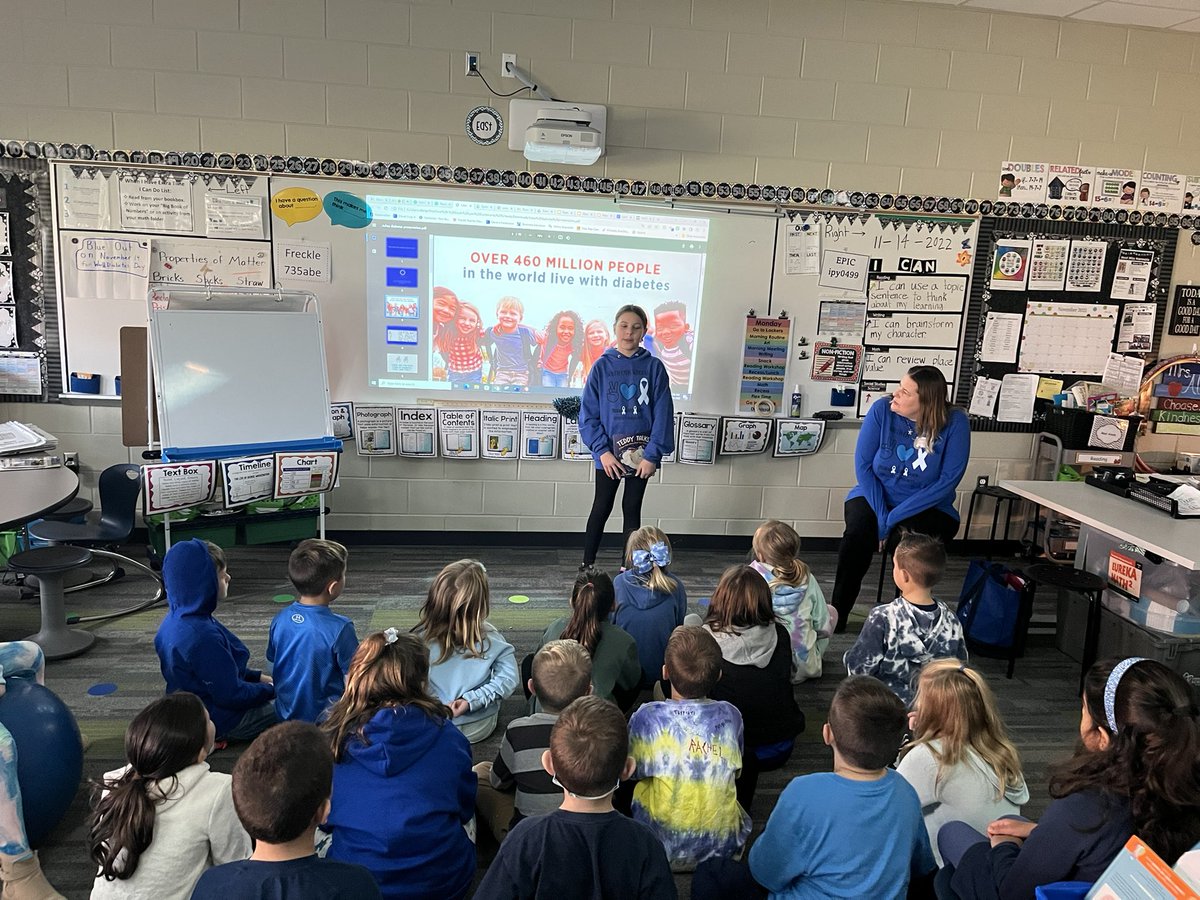 SLCSMrsAllen's tweet photo. World Diabetes Day 2022:
Thank you for coming to present to our classroom to teach about Type 1 and Type 2 Diabetes Benn Family!  @SLCSpearson https://t.co/Kv1LtX0Zn7