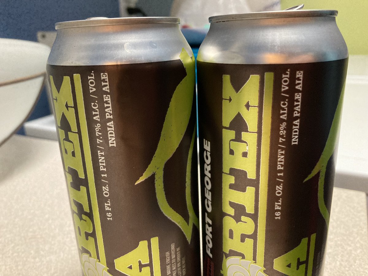 Hello <a href="/FortGeorgeBeer/">Fort George Brewery 🍺</a> - just moved here to Oregon. I noticed two versions of Vortex IPA - one canned 7 days later is 0.5% ABV less. New guy here, what gives?  

cc: @beer_n_politics