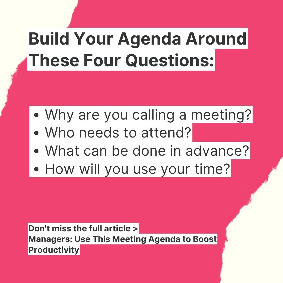RealStickyApp's tweet image. The capacity to run productive meetings is related to how well you craft and use agendas. To up your game, consider these questions when building your agenda.

Get the full breakdown at ⤵️
sticky.app/post/managers-…

#stickyapp #productivity #managers #meetings #agenda