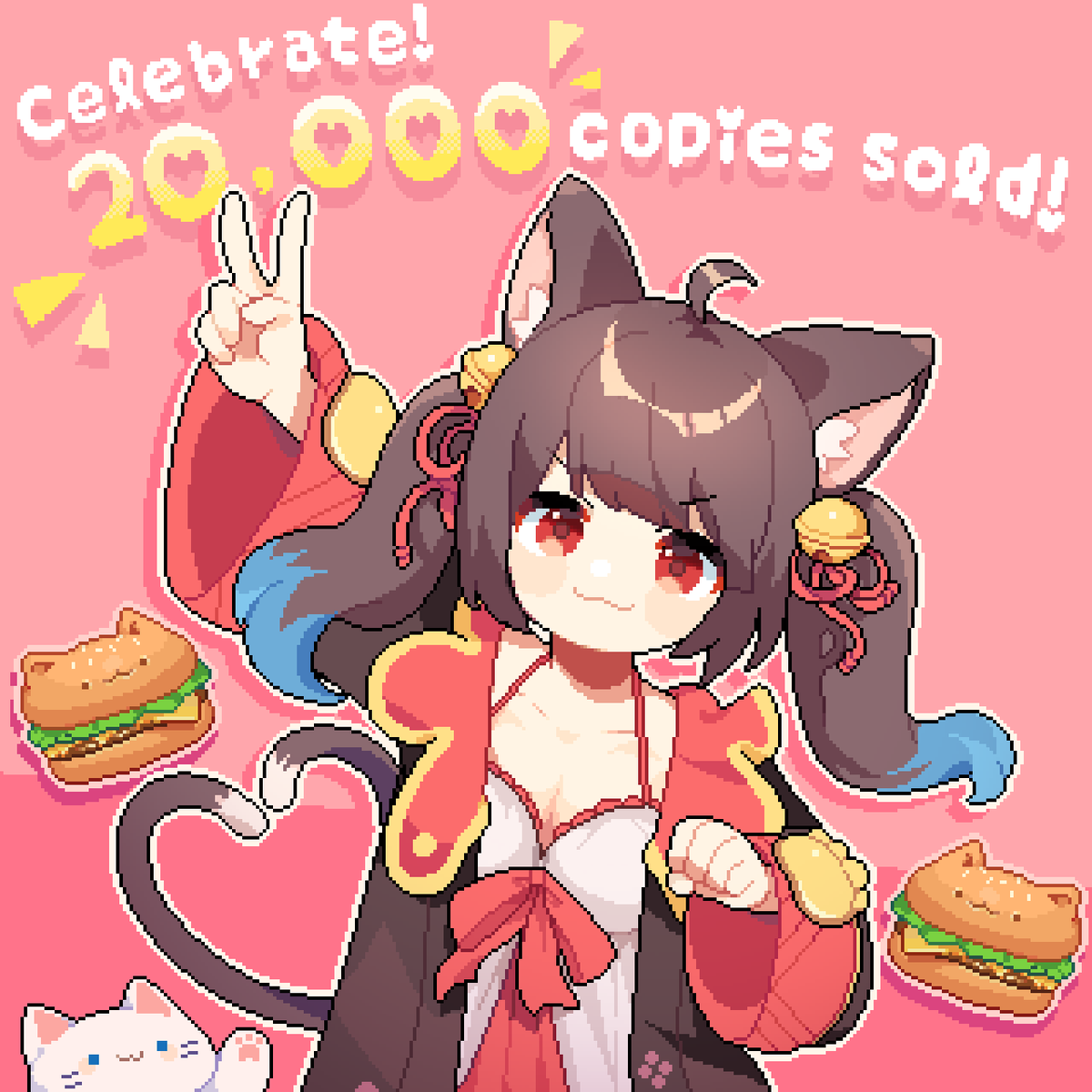 CatBellUnion's tweet photo. My game has sold 20,000 copies, a big thank you to everyone who bought the game.
I will use the funds and experience I earn to make the next better and bigger game. https://t.co/yjR7MvOSxi