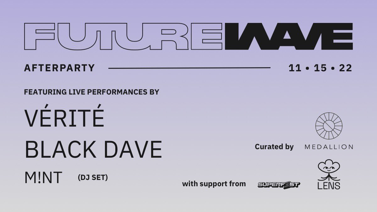 Official afterparty feat <a href="/Verite/">VÉRITÉ</a> <a href="/BlackDave/">𝐁𝐋𝐀𝐂𝐊𝐃𝐀𝐕𝐄 𝐌𝐊𝟐</a> <a href="/mintbeats/">M!NT</a> 🔥 Doors open at 7:30pm. All guests are +1. Entry subject to capacity