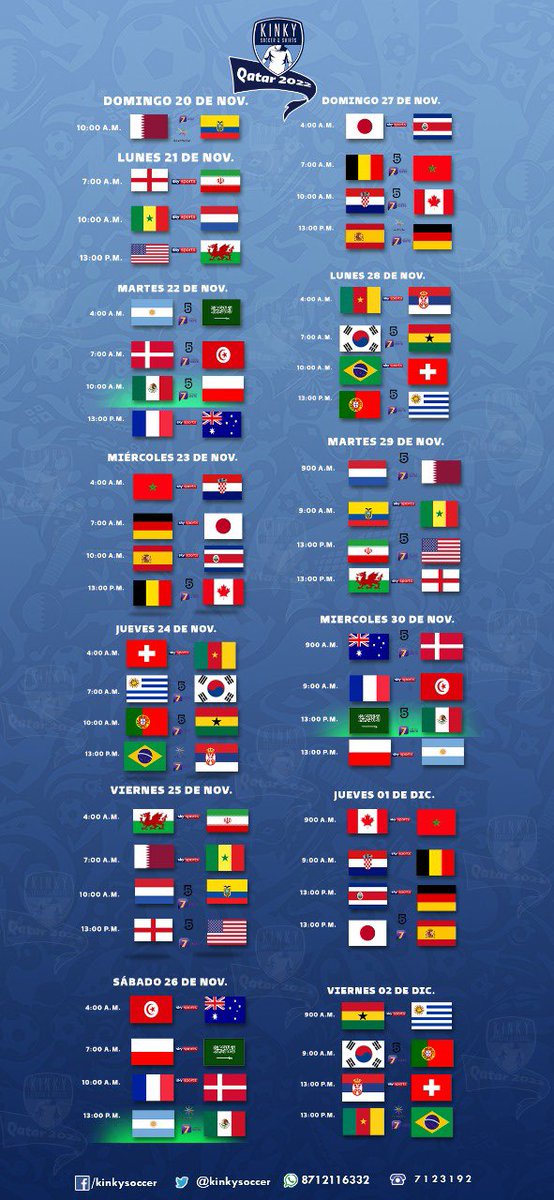 🚨CRACKS🚨
Para qué no le batallen crack 
Horarios y juegos de Qatar 2022
🏆TU AFICIÓN AL MEJOR PRECIO 🏆