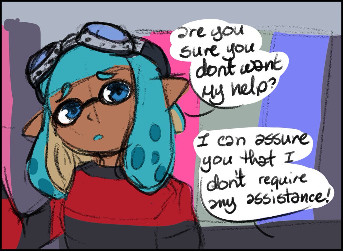 frostyspace's tweet photo. (keeps posting more splatoon art when i have the time) 

She didn't want Blue to duo in fear of making her drop from her current rank, that she soloed all the way up because she's stubborn. https://t.co/PhOejWgG1G