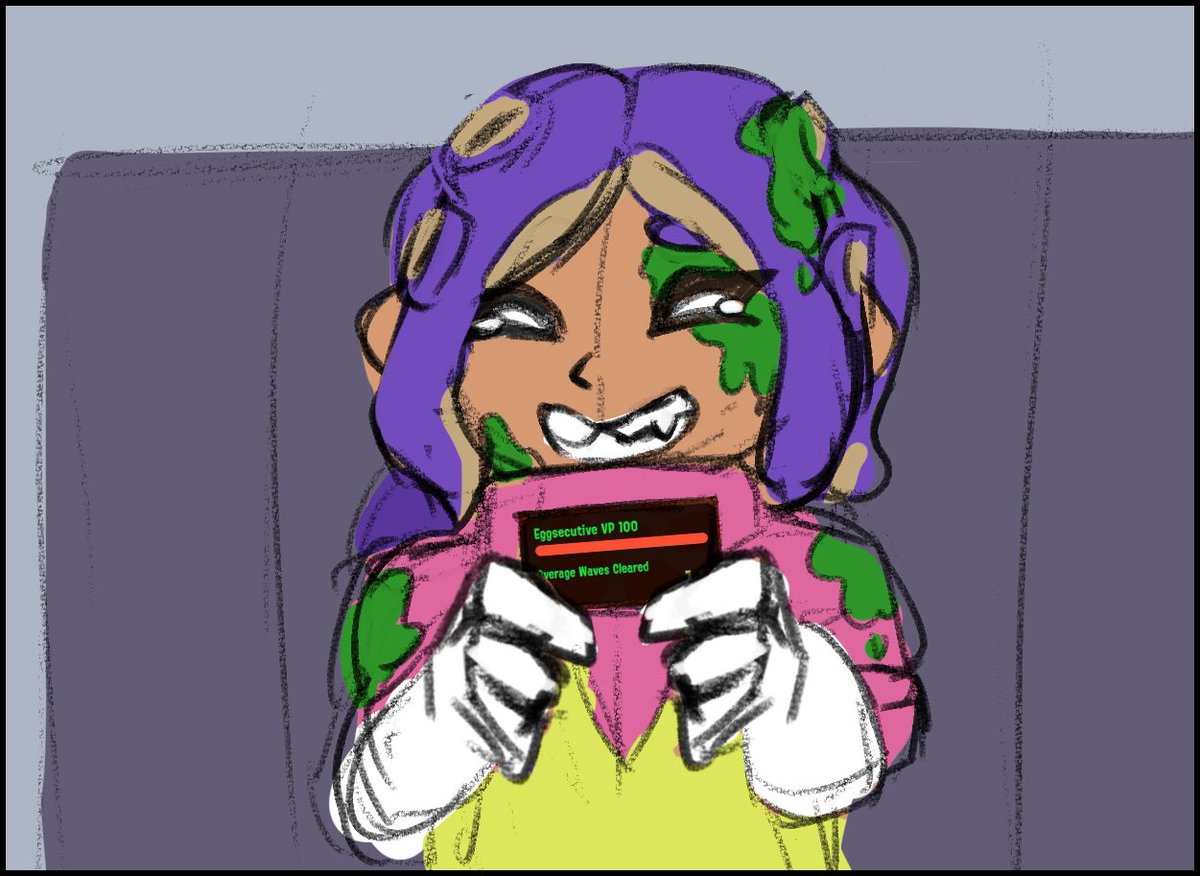 frostyspace's tweet photo. (keeps posting more splatoon art when i have the time) 

She didn't want Blue to duo in fear of making her drop from her current rank, that she soloed all the way up because she's stubborn. https://t.co/PhOejWgG1G