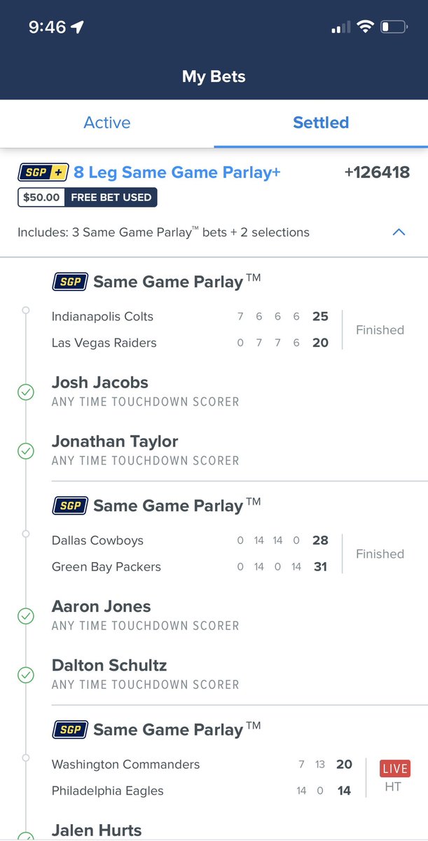 EMungPicks's tweet photo. @19problemz @19problemz so close man, one TD away from $63,209. I still can’t believe it… 

What makes it even worse was getting tackled at the 2 yard line😵‍💫, still in shock about this one @19problemz https://t.co/OXrlWtk5GS