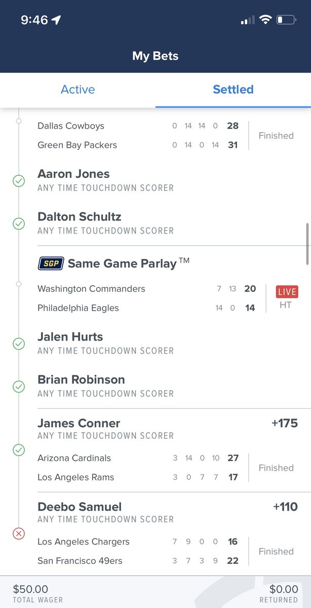 EMungPicks's tweet photo. @19problemz @19problemz so close man, one TD away from $63,209. I still can’t believe it… 

What makes it even worse was getting tackled at the 2 yard line😵‍💫, still in shock about this one @19problemz https://t.co/OXrlWtk5GS