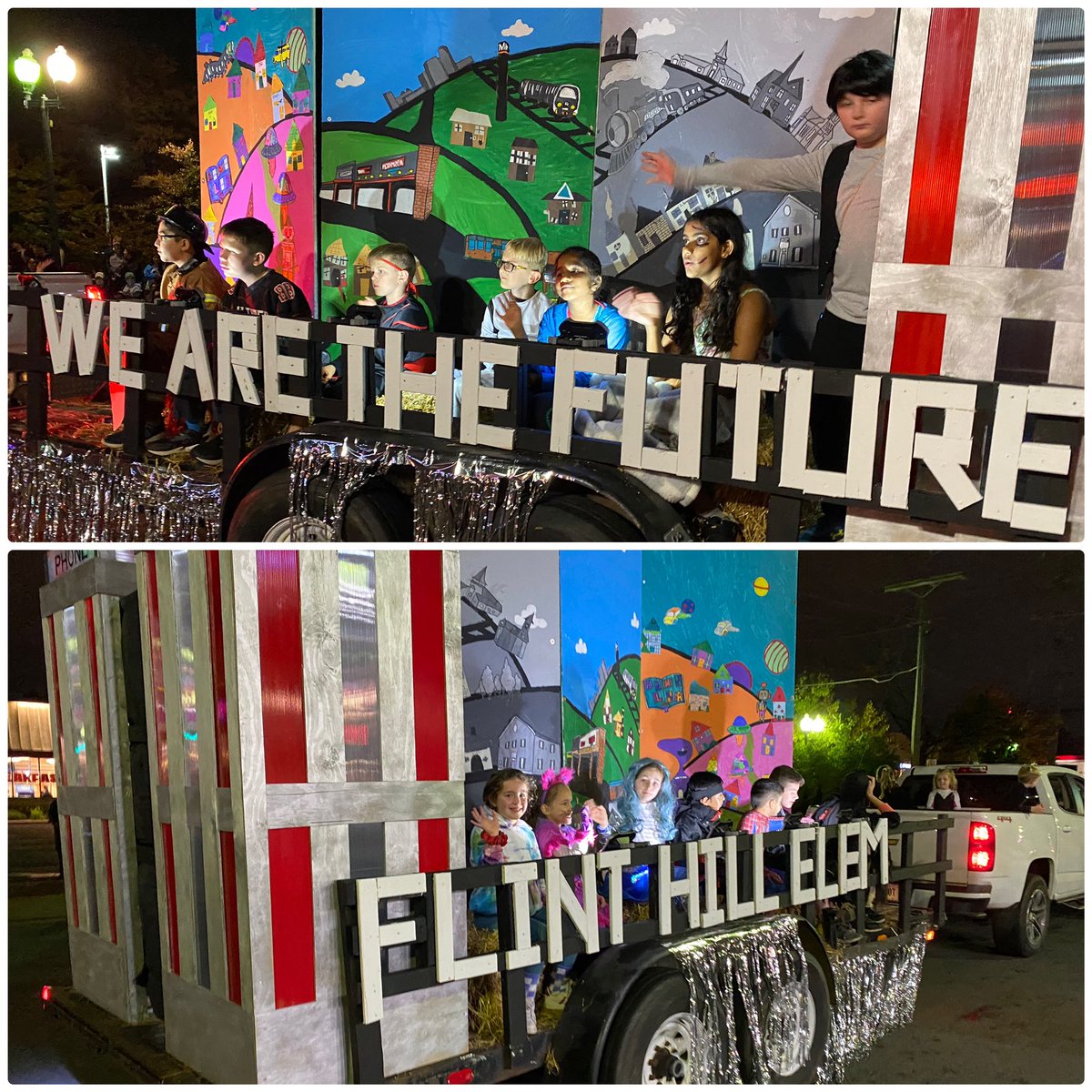 Fantastic job FHES @FlintHillES students and @MissMsArtFeed for creating another beautiful float for the Vienna Halloween Parade 🎃This was another awesome effort🎃Thanks to the Town of Vienna for bringing our community together👍🏻🥇 #FHESilluminates #FHESfamily @TownofViennaVA