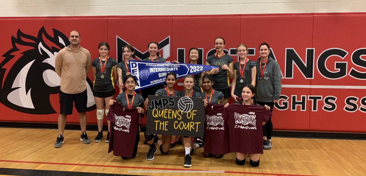 JackMinerPE's tweet photo. What a special night it was for our Intermediate Girls volleyball team who captured the Durham Championship this evening. The girls kept on swinging, and serving tough, defeating a very strong @ngpathletics team in the final! #KeepOnSwinging @jackminer_ps @DEAA_SPORTS https://t.co/88sOFrF7YP
