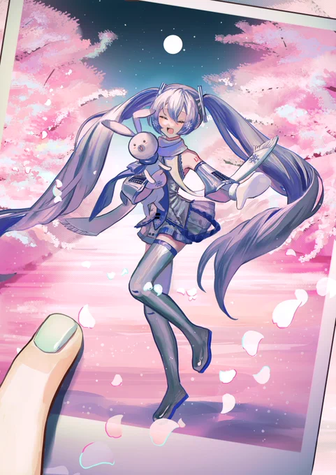 雪と桜と思い出と #初音ミク #雪ミク 
