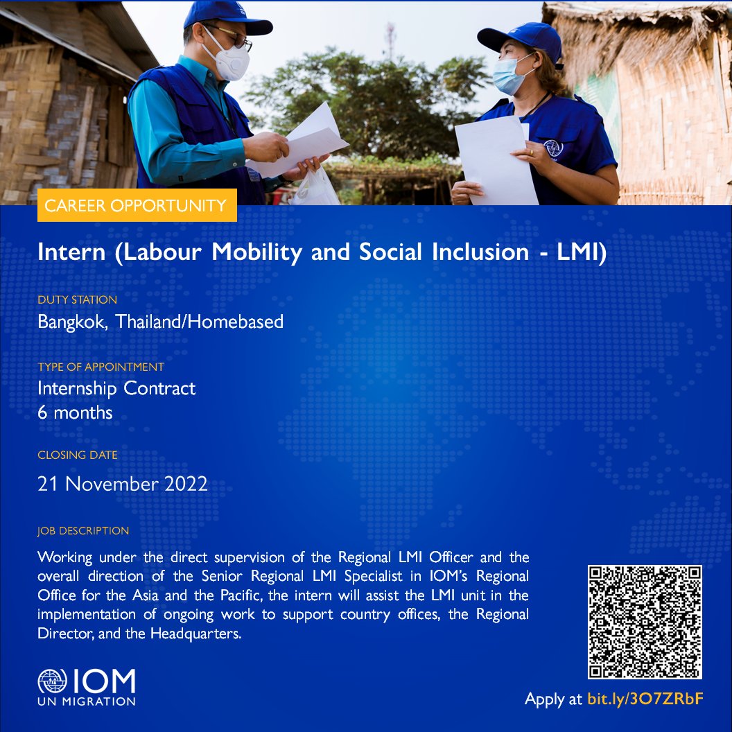 IOM Thailand on Twitter: "📢 Vacancy Announcement! IOM is looking for