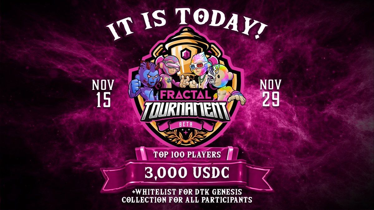 Game On!🔥The DTK Beta Test x Fractal Tournament starts now! 🏆

🎁Join the game to win some *BIG* prizes! 

How to Play: x.com/Kingdomverse_/…

How to connect your .<a href="/fractalwagmi/">fractal</a> wallet: x.com/_Sephorix/stat… 

.<a href="/MonkeyKingdom/">Monkey Kingdom 🐒👑</a>