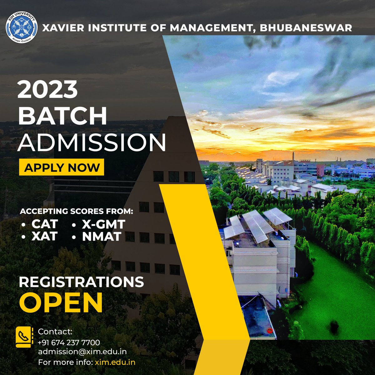 ximb_official's tweet photo. Dear Aspirants,

Climbing the ladder of success, XIM Bhubaneswar has now opened applications for all to make full utilization of the flagship management courses it offers. 
Apply now!

#XIM #MBAaspirant #BSchool #Admissions23 #MBA #opportunity https://t.co/O7sL3wl6Ka