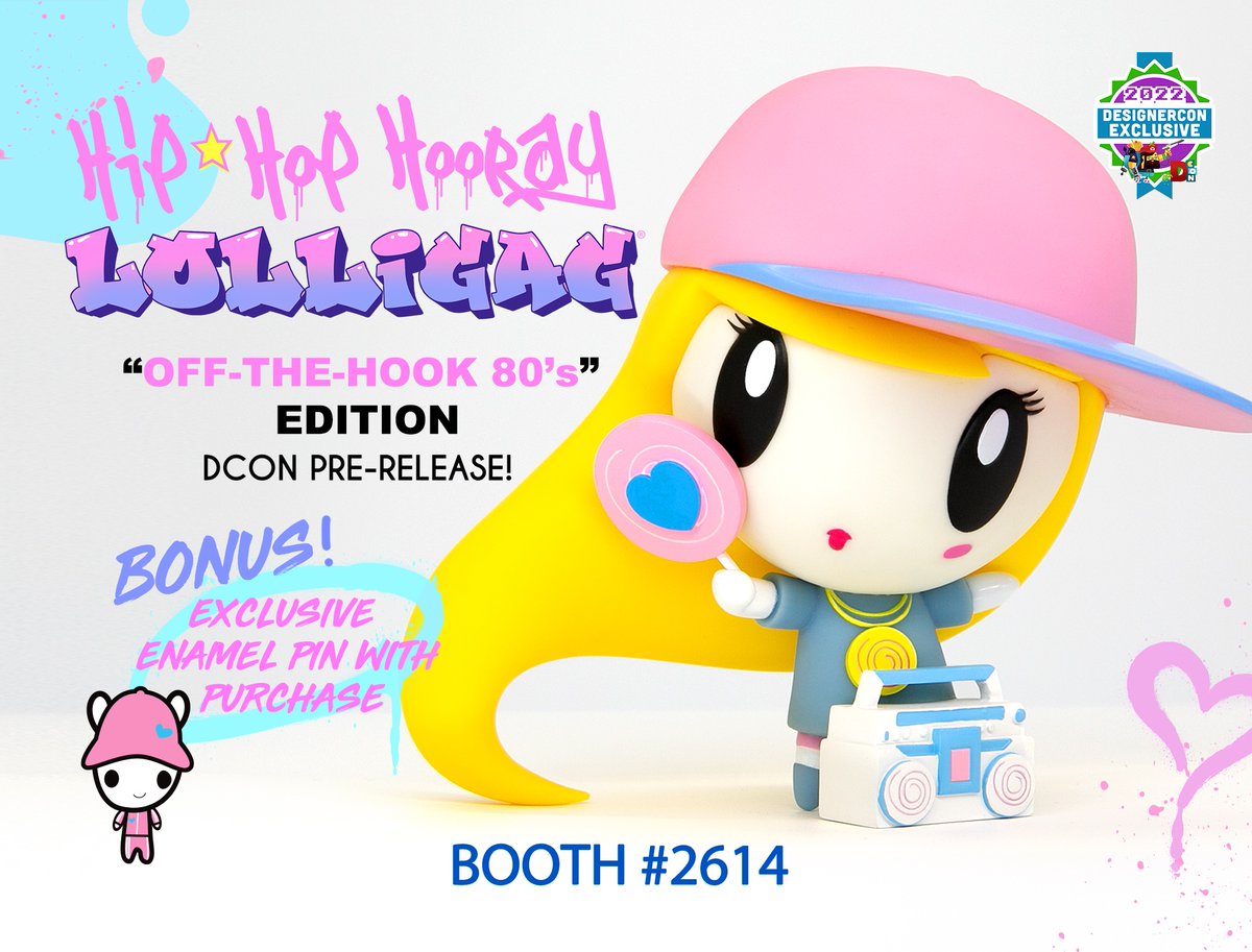 _Lolligag_'s tweet photo. Say hello to... Hip-Hop Hooray Lolligag ("Off-the-Hook 80's" Edition), available in limited quantities this weekend at DesignerCon in Anaheim! Stop by booth #2614 to pick up this exclusive pre-release! Word! #DCON2022 #lolligag #hiphop #oldschool https://t.co/KABcdJVztf