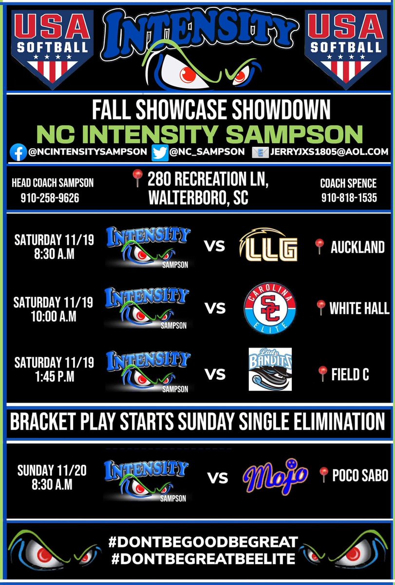 Last tournament of the fall season, Intensity Sampson has been practicing hard gearing up for the weekend.
#intensitysampson
#dontbegoodbegreat
#dontbegreatbeElite
