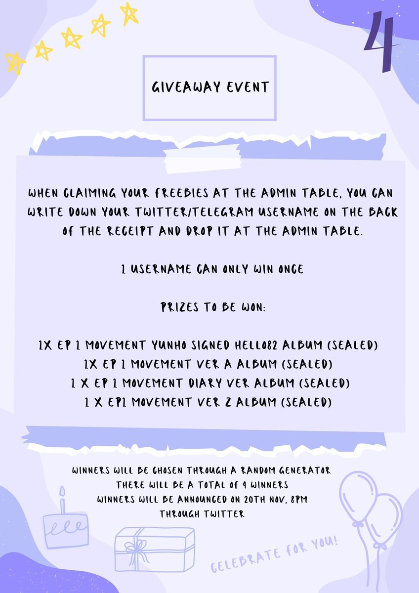 d-4 to #eternalstars1117 

hope to see you guys there at gather the misfits this saturday! 🥰🤍

                        celebrate 
˚ ༘♡ ⋆｡˚ 01:03 ─|─── 03:15 ｡･:*˚:✧｡