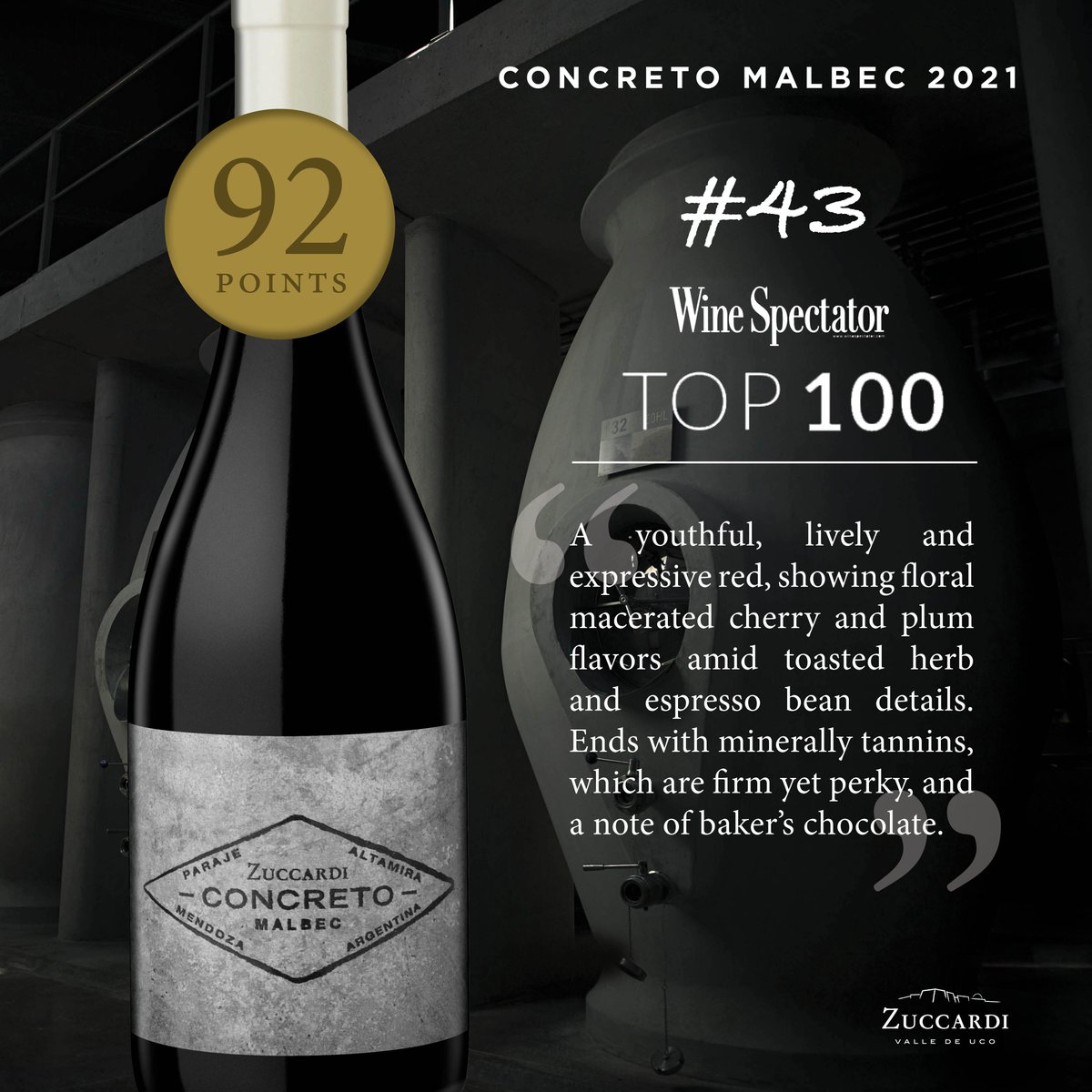 We are extremely proud to announce that Winesellers, Ltd. has 2 wines on the <a href="/WineSpectator/">Wine Spectator</a> Top 100 Wines of 2022! At #34 the Dr. H. Thanisch Riesling Kabinett Bernkasteler Badstube 2020, and at #43 The Zuccardi Concreto Malbec 2021!
