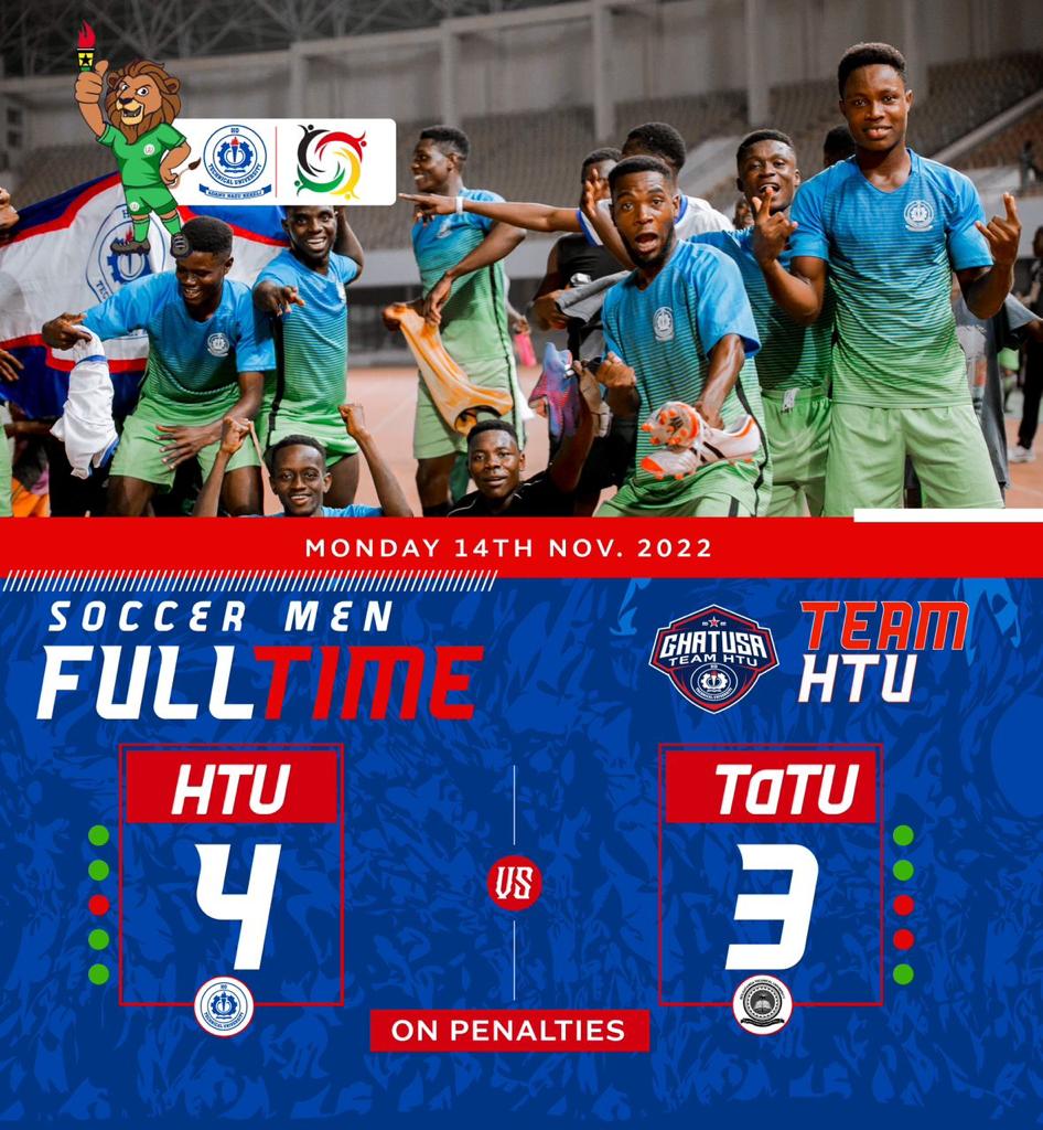 Official_HTU's tweet photo. Team HTU continued its dominance on Day 2 of the #GHATUSA games in Tamale. Even the host wasn't spared in the men soccer.
#TeamHTU #Ghatusa2022 https://t.co/stuQTTLblo