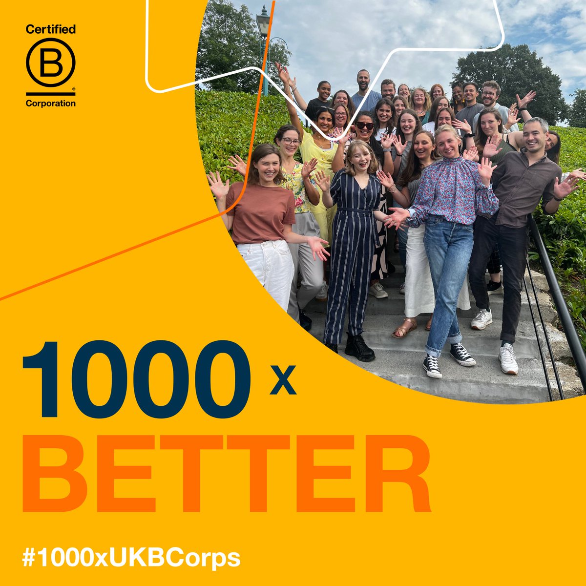BCorpUK's tweet photo. B Lab UK is proud to support the UK B Corp Movement. Our vision is ambitious &amp; requires large-scale changes to our economic system which is why we’re grateful to every B Corp for joining us on this journey &amp; pioneering a change to the way business is done. 👫 🌍  #1000xBetter https://t.co/RFKxKOq7Vf