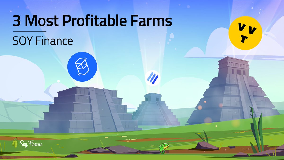 3 most profitable farms today on #CallistoNetwork blockchain🚀

🥇$SOY - $VVT 84% APR
🥈$SOY - $FTM 60% APR
🥉$SOY - $LINA 56% APR

ℹ️ #Yieldfarming's APR is indicative and may vary.

🌱 Trade &amp; Farm on:
app.soy.finance

🦥 Join our community:
t.me/Soy_Finance